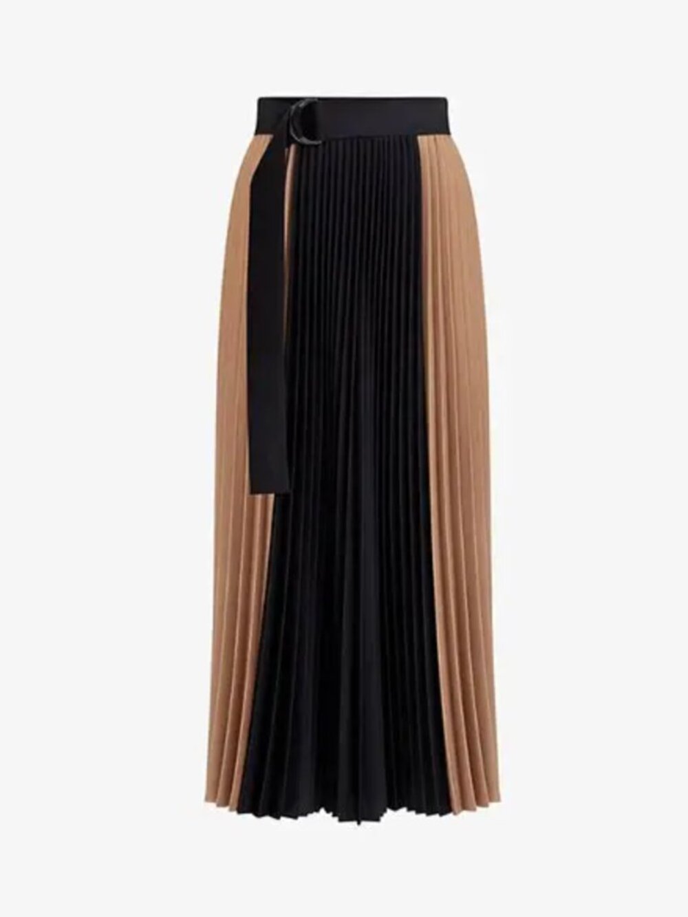 REISS  Ava Block-Print Pleated Woven Maxi Skirt With Belt - Picture 4 of 14